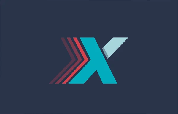 X alfabetet bokstav blå röd logotyp ikon design för företag eller busin — Stock vektor