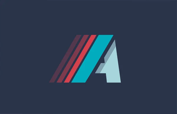 Une lettre alphabet bleu rouge logo icône design pour entreprise ou busin — Image vectorielle