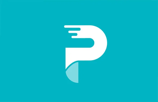 Alfabet letter P groen wit pastel kleur voor bedrijfsicoon logo — Stockvector