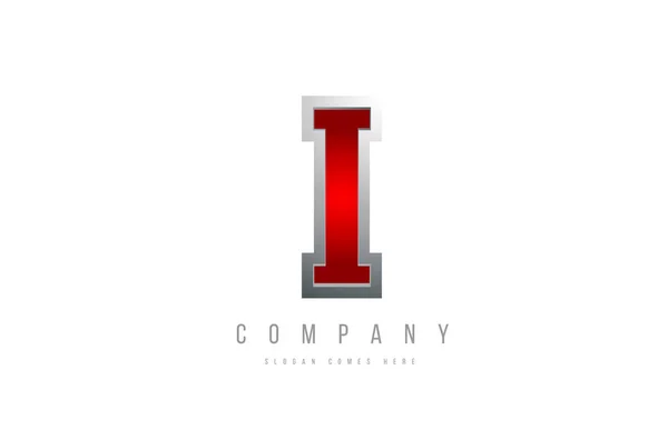 I metallo rosso metallico grigio logo lettera alfabeto per l'icona aziendale — Vettoriale Stock