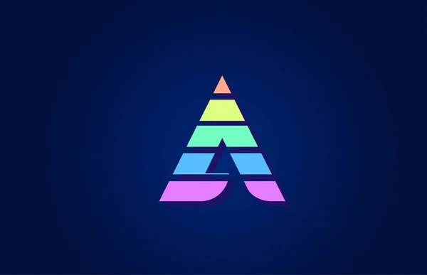Σχεδιασμός χρωματιστό αλφάβητο γράμμα Α σε για το λογότυπο της εταιρείας εικονίδιο des — Διανυσματικό Αρχείο