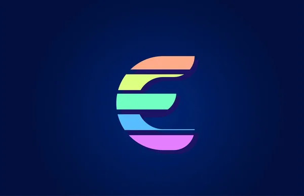 Návrh barevné abecedy písmeno E v pro ikonu loga společnosti des — Stockový vektor