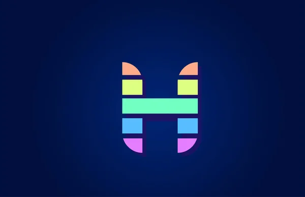 회사 로고 아이콘 Des 를 위한 색상 알파벳 H 의 디자인 — 스톡 벡터