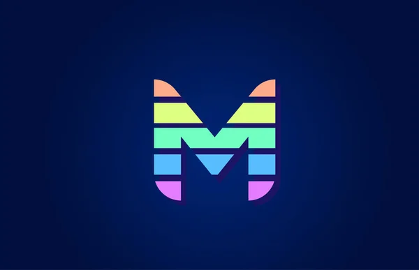 Diseño de letra de alfabeto de color M in para el icono del logotipo de la empresa des — Vector de stock