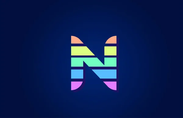 Diseño de letra de alfabeto de color N en el icono del logotipo de la empresa des — Archivo Imágenes Vectoriales