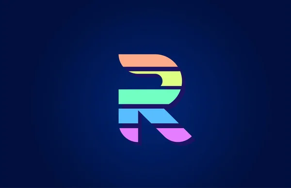 Conception de la lettre de l'alphabet coloré R po pour logo de l'entreprise icône des — Image vectorielle
