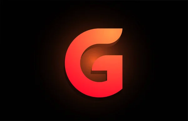 G orange lettre logo noir alphabet pour la conception de l'icône de l'entreprise — Image vectorielle