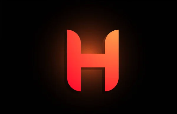 H Orange black logo letter alphabet for company icon design — стоковый вектор