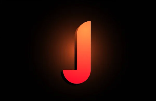 J orange lettre logo noir alphabet pour la conception de l'icône de l'entreprise — Image vectorielle