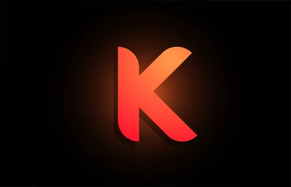 K naranja negro logotipo letra alfabeto para la empresa icono de diseño — Vector de stock