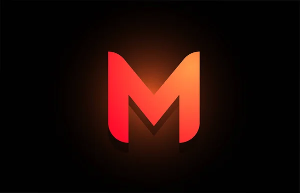 M orange lettre logo noir alphabet pour la conception de l'icône de l'entreprise — Image vectorielle