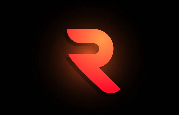 Rオレンジ色の黒のロゴ文字会社のアイコンデザインのアルファベット — ストックベクタ