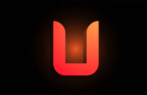 Uオレンジの黒のロゴ文字会社のアイコンデザインのためのアルファベット — ストックベクタ