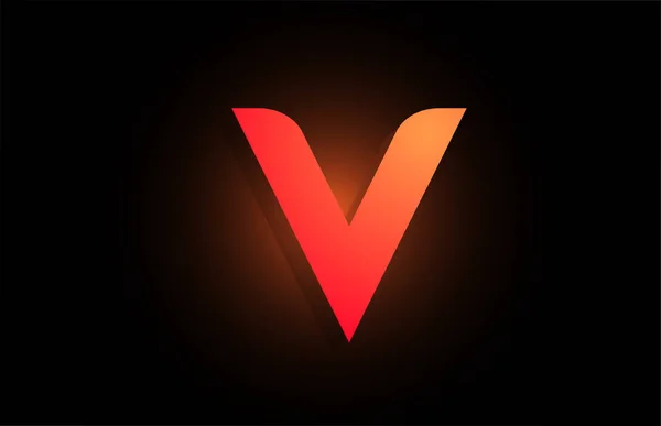 V orange svart logotyp bokstav alfabetet för företag ikon design — Stock vektor