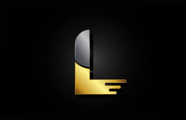 Şirketin simge logosu dizaynı için altın veya altın alfabe harfi L — Stok Vektör