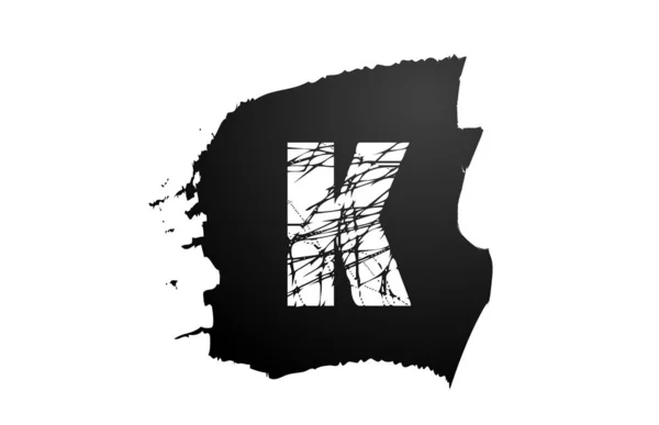 Litera K logo grunge złamany alfabet do projektu ikony firmy — Wektor stockowy