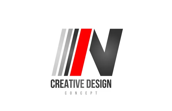 Czerwony czarny alfabet litera N logo ikona projekt dla firmy lub busi — Wektor stockowy