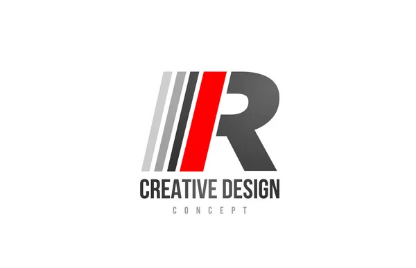 Alfabeto preto vermelho letra R logotipo ícone design para empresa ou busi — Vetor de Stock