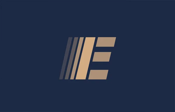 Alfabeto E azul letra marrom logotipo ícone para empresa e negócios — Vetor de Stock