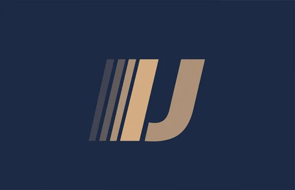 Alfabeto U azul letra marrom logotipo ícone para empresa e negócios — Vetor de Stock