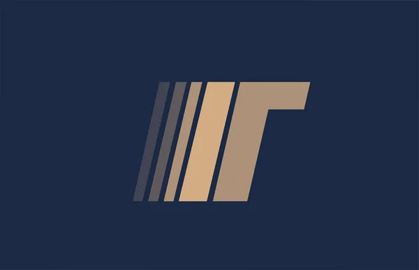 Şirket ve iş dünyası için T mavi harfi kahverengi logo simgesi — Stok Vektör