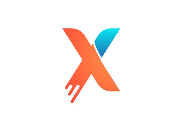Bokstaven X i orange blå alfabet färg för företag ikon logotyp des — Stock vektor