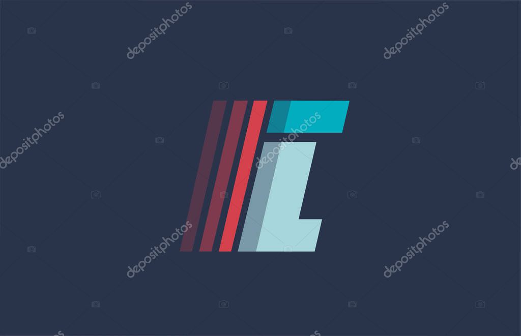 I alphabet letter blue red logo icon design for company or business. Suitable as a logotype