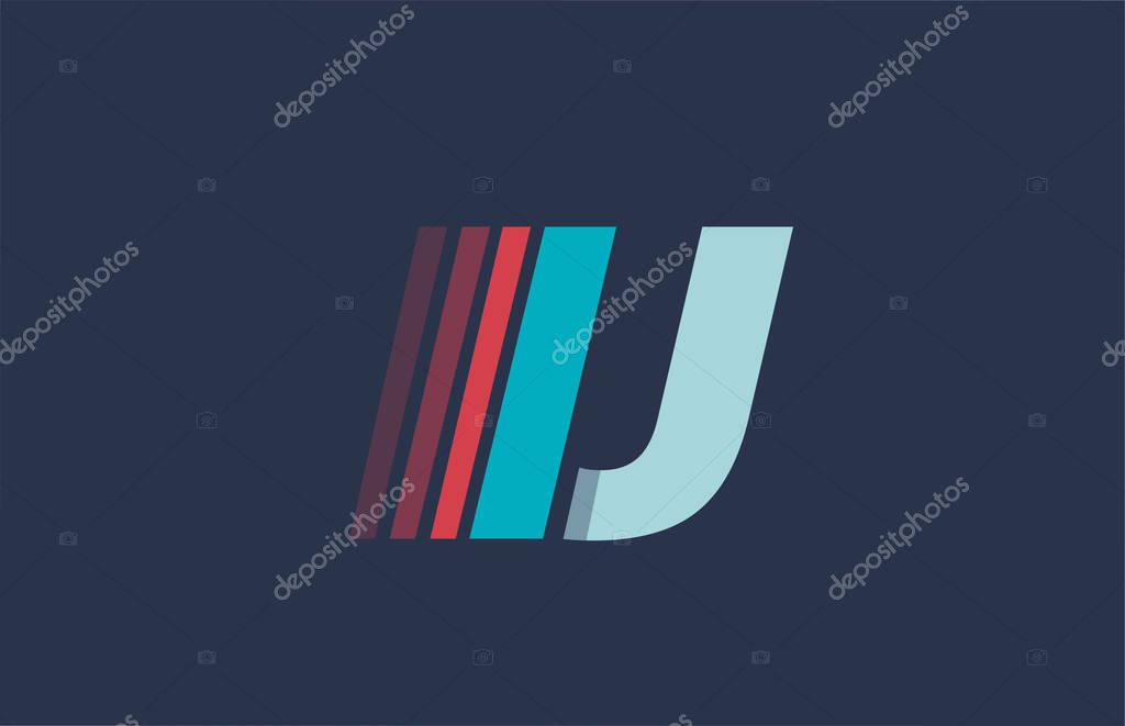 U alphabet letter blue red logo icon design for company or business. Suitable as a logotype