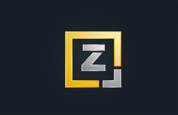 Χρυσό ασημένιο μεταλλικό γράμμα Z αλφάβητο λογότυπο σχέδιο εικονίδιο για busines — Διανυσματικό Αρχείο