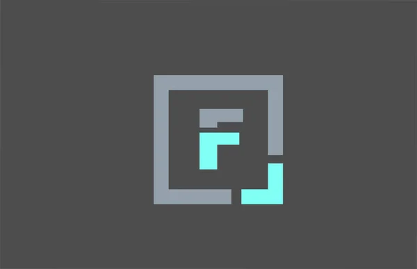 Iş için gri harf F alfabesi logo tasarımı simgesi — Stok Vektör
