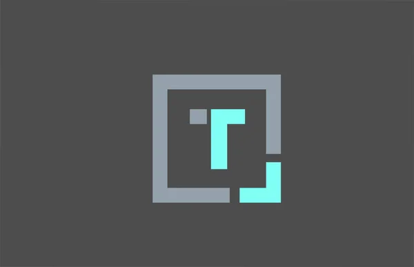 Iş için gri harf T alfabesi logo tasarımı simgesi — Stok Vektör