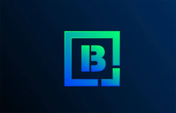 ビジネスのための青緑の文字Bアルファベットのロゴデザインアイコン — ストックベクタ