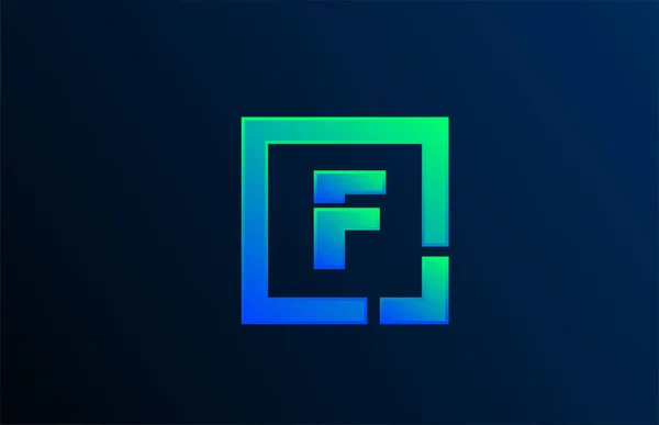 Modré zelené písmeno F abeceda logo design ikona pro podnikání — Stockový vektor