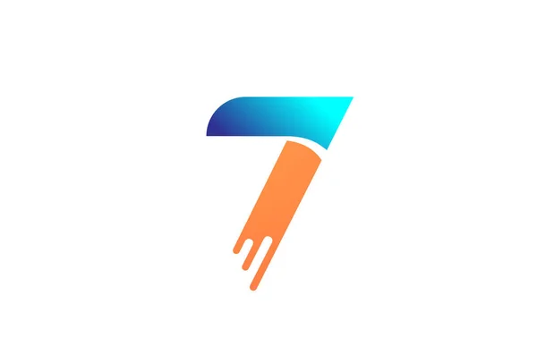 Оранжево-синий креативный логотип № 7 для дизайна компании — стоковый вектор