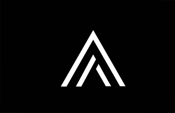 Svart vit linje bokstav Ett alfabet logotyp design ikon för företag — Stock vektor
