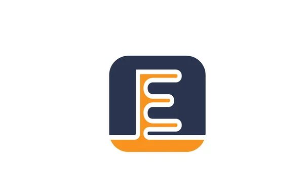 Оранжевая синяя буква E алфавит логотип значок для компании или бу — стоковый вектор