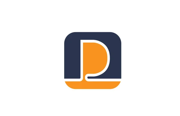 Naranja azul letra D alfabeto logotipo icono de diseño para la empresa o bu — Vector de stock