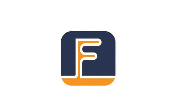 Orange blå bokstav F alfabet logotyp design ikon för företag eller bu — Stock vektor