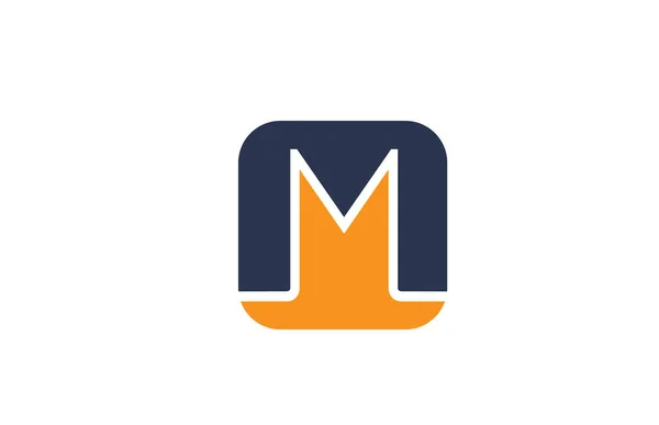 Orange blå bokstav M alfabet logotyp design ikon för företag eller bu — Stock vektor