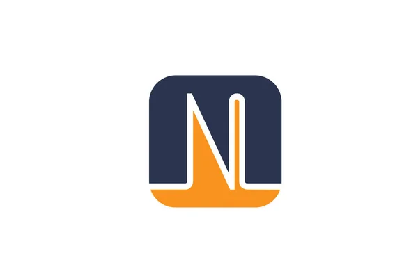Orange blå bokstav N alfabet logotyp design ikon för företag eller bu — Stock vektor