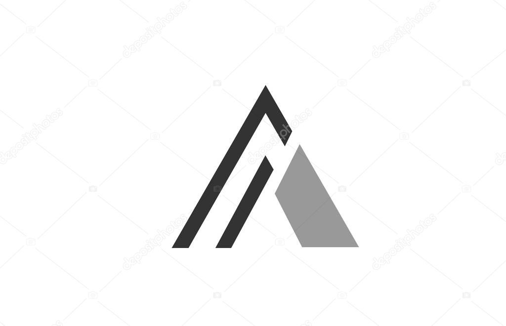Black white line letter A alphabet logo design icon for company Suitable as a business logotype