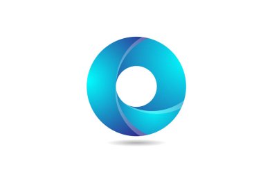 Şirket için mavi gradyan alfabe harf dizayn simgesi logosu