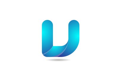 Şirket için mavi gradyan logo v alfabe harf dizayn simgesi