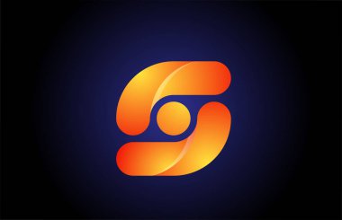 kompozisyon için turuncu mavi gradyan logosu alfabe harf tasarım simgesi