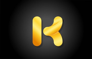 Comp için altın gradyan logo k alfabe harf tasarım simgesi