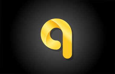Comp için altın gradyan logo q alfabe harf tasarım simgesi