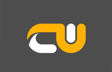 sarı beyaz gri kombinasyon logo harfi Cw C W alfabe tasarımı