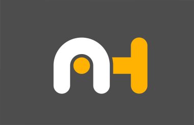 Sarı beyaz kombinasyon logo harfi Ah A H alfabesi tasarımı