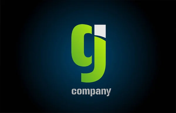 Logo putih hijau biru g ikon desain huruf alfabet untuk perusahaan - Stok Vektor