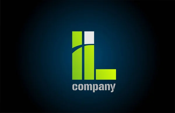 Blue green white logo l alphabet letter design icon for company — Stock Vector